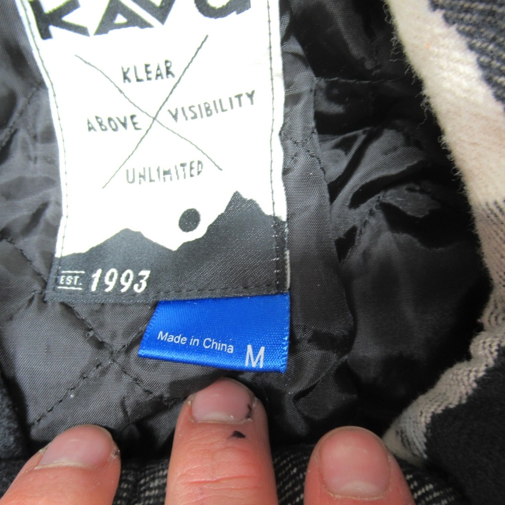 KAVU Jacket Women Medium Brown Plaid Insulated Quilt Lined Canvas Highland‎ Rain - Picture 8 of 12